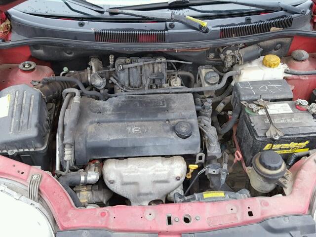 KL1TD62675B504800 - 2005 CHEVROLET AVEO BASE RED photo 7