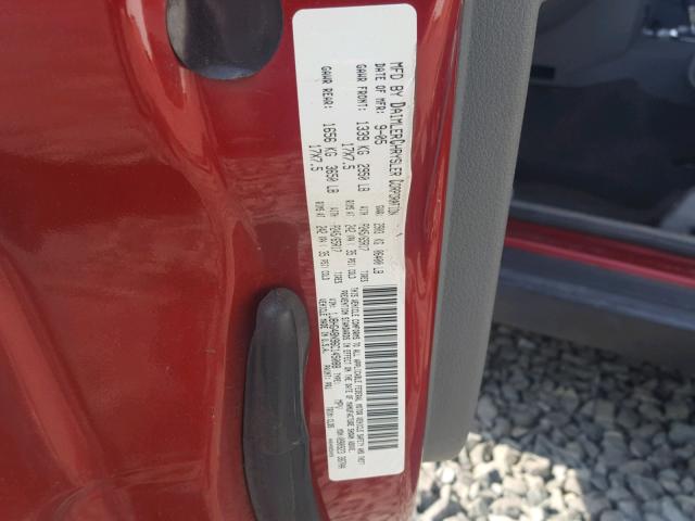 1J8HG48N96C145088 - 2006 JEEP COMMANDER წითელი ფოტო 10