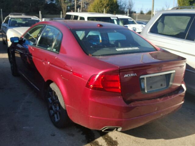 19UUA65514A067620 - 2004 ACURA TL BURGUNDY photo 3