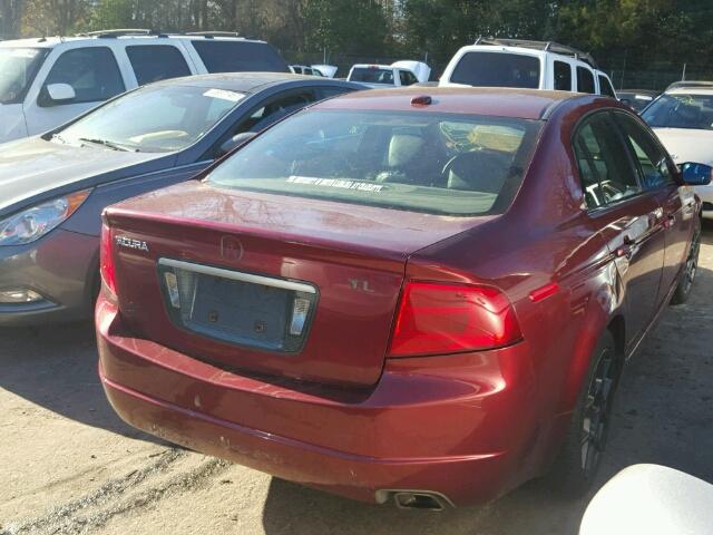 19UUA65514A067620 - 2004 ACURA TL BURGUNDY photo 4