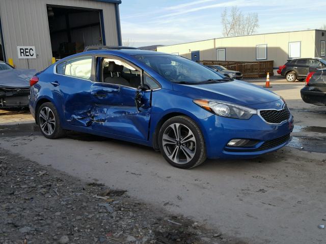 KNAFX4A88E5071097 - 2014 KIA FORTE EX BLUE photo 1