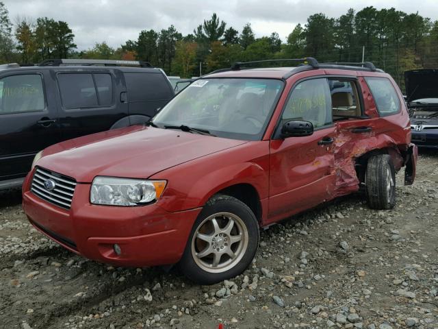 JF1SG63626H710864 - 2006 SUBARU FORESTER 2 RED photo 2