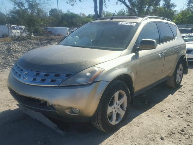 JN8AZ08T75W310471 - 2005 NISSAN MURANO SL GOLD photo 2