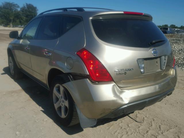 JN8AZ08T75W310471 - 2005 NISSAN MURANO SL GOLD photo 3