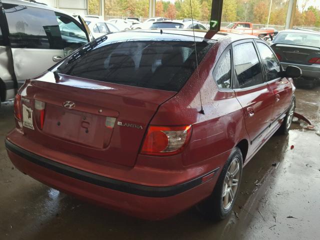 KMHDN56D26U185711 - 2006 HYUNDAI ELANTRA GL RED photo 4