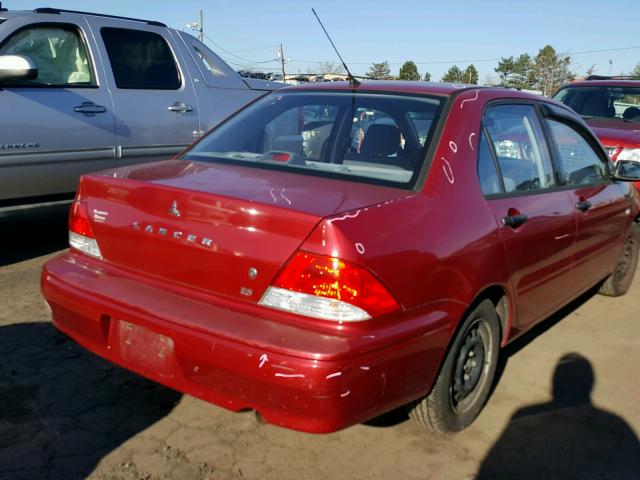 JA3AJ26E53U007750 - 2003 MITSUBISHI LANCER ES RED photo 4