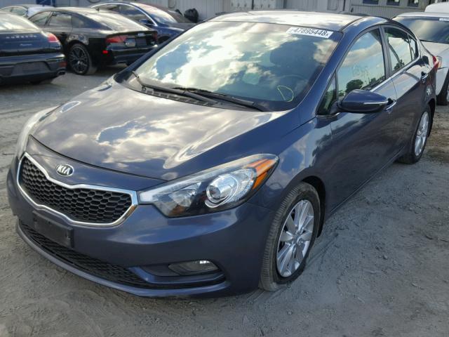 KNAFX4A83E5176551 - 2014 KIA FORTE EX BLUE photo 2