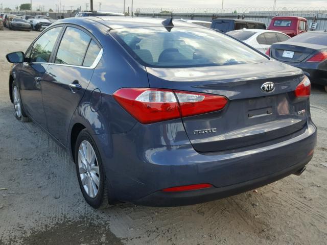 KNAFX4A83E5176551 - 2014 KIA FORTE EX BLUE photo 3