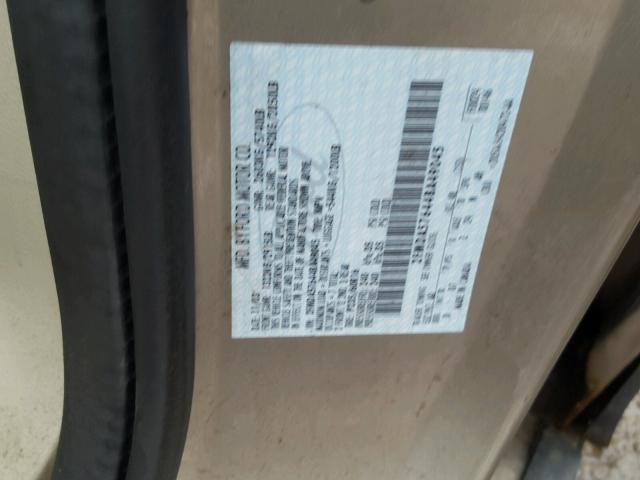 2FMDA57644BA49045 - 2004 FORD FREESTAR S BEIGE photo 10