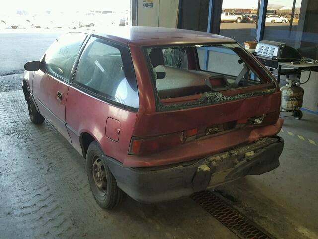 2C1MR2466N6770166 - 1992 GEO METRO BASE RED photo 3