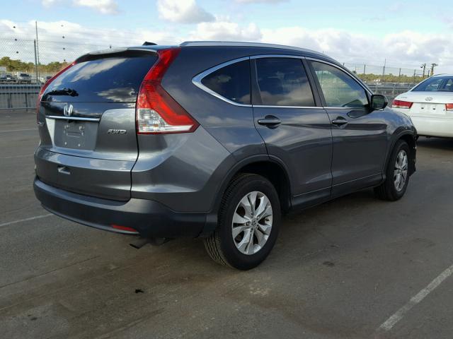 JHLRM4H74CC006409 - 2012 HONDA CR-V EXL GRAY photo 4