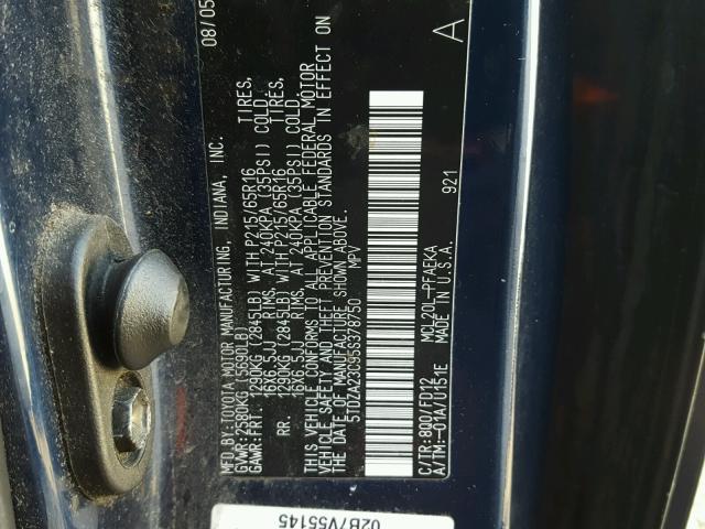 5TDZA23C95S378750 - 2005 TOYOTA SIENNA CE BLUE photo 10