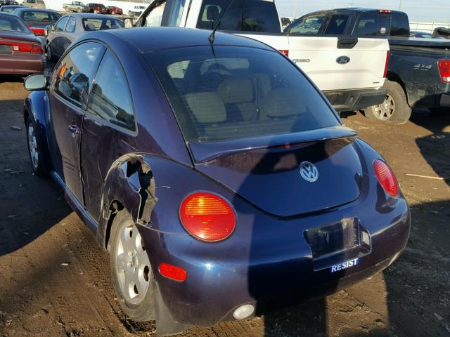 3VWCB21C02M448845 - 2002 VOLKSWAGEN NEW BEETLE 蓝色 照片 3