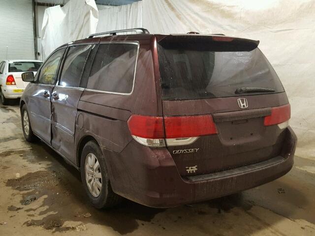 5FNRL38768B105916 - 2008 HONDA ODYSSEY EX MAROON photo 3