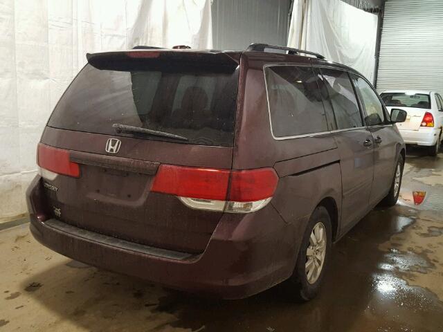 5FNRL38768B105916 - 2008 HONDA ODYSSEY EX MAROON photo 4