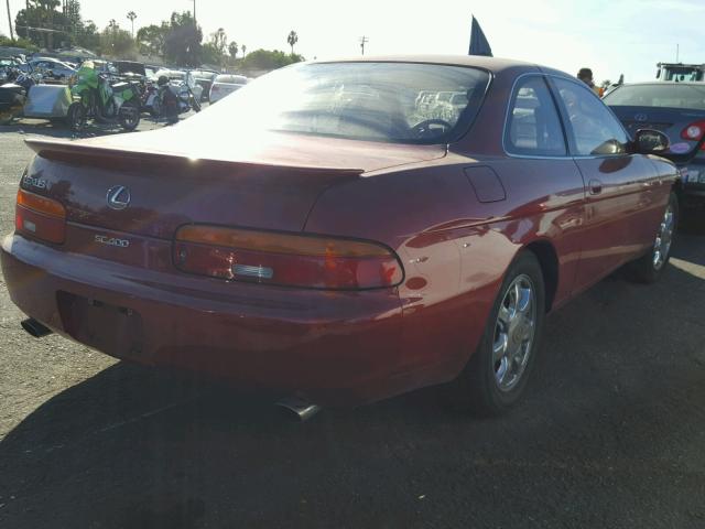 JT8UZ30C1N0014613 - 1992 LEXUS SC 400 RED photo 4