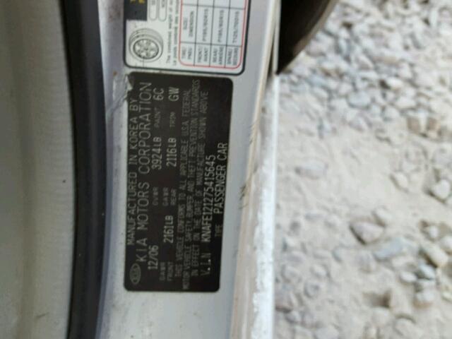 KNAFE121275415645 - 2007 KIA SPECTRA EX GRAY photo 10