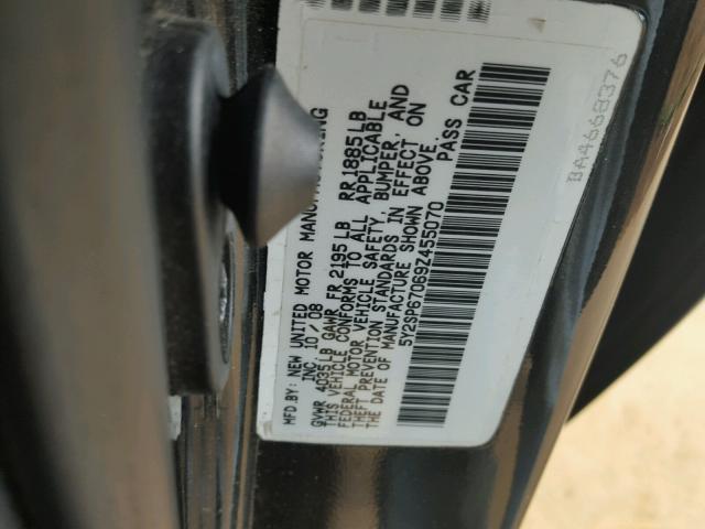 5Y2SP67069Z455070 - 2009 PONTIAC VIBE BLACK photo 10