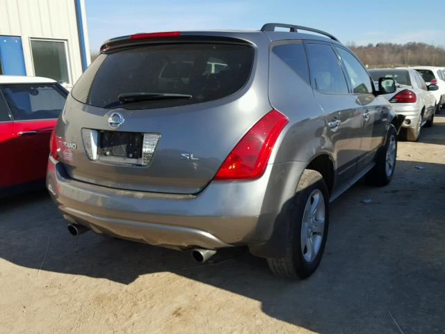 JN8AZ08TX5W320590 - 2005 NISSAN MURANO SL GRAY photo 4