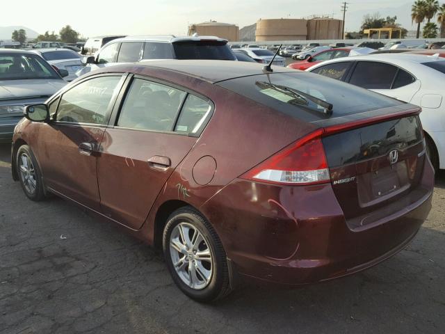 JHMZE2H78BS012361 - 2011 HONDA INSIGHT EX MAROON photo 3