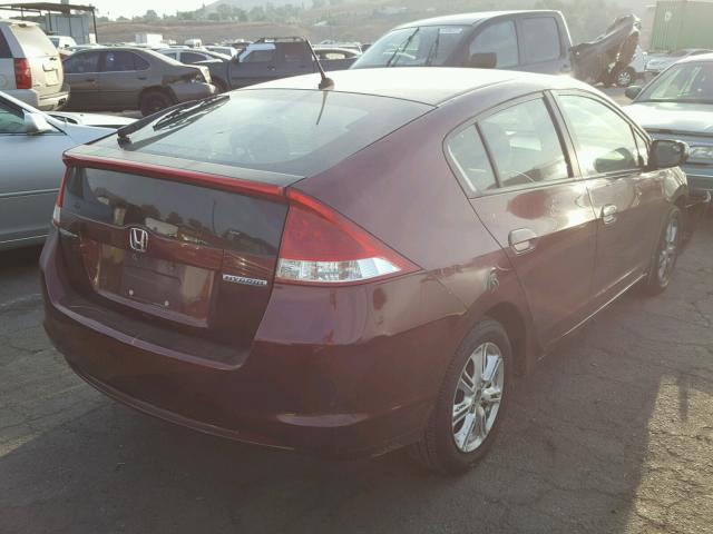 JHMZE2H78BS012361 - 2011 HONDA INSIGHT EX MAROON photo 4