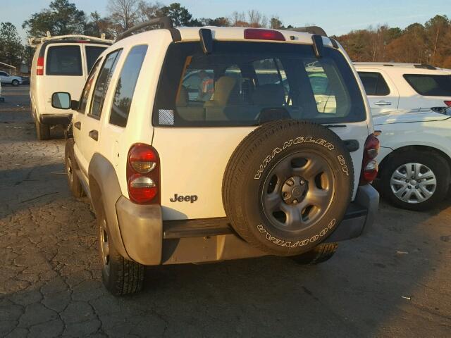 1J4GK48K65W515430 - 2005 JEEP LIBERTY SP WHITE photo 3