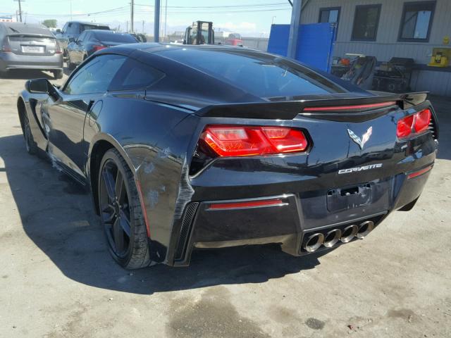 1G1YM2D76E5110791 - 2014 CHEVROLET CORVETTE S BLACK photo 3