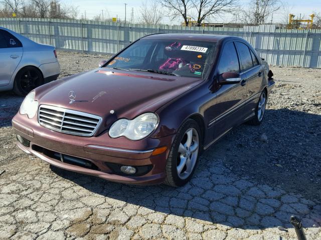 WDBRF52H36F765178 - 2006 MERCEDES-BENZ C GENERATI BURGUNDY photo 2