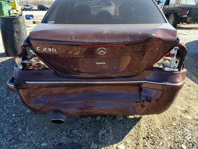 WDBRF52H36F765178 - 2006 MERCEDES-BENZ C GENERATI BURGUNDY photo 9