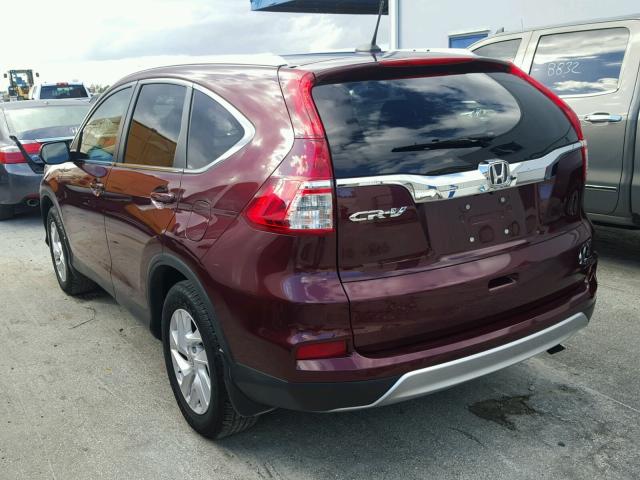 2HKRM3H79GH532570 - 2016 HONDA CR-V EXL BURGUNDY photo 3