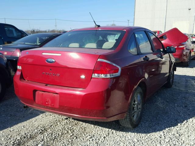 1FAHP35NX9W170354 - 2009 FORD FOCUS SE RED photo 4