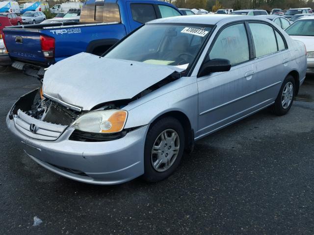 2HGES16632H526964 - 2002 HONDA CIVIC LX SILVER photo 2