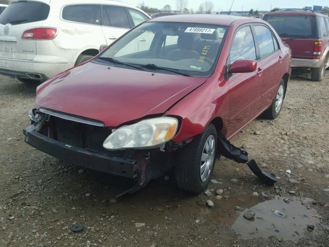 2T1BR32E64C282553 - 2004 TOYOTA COROLLA CE RED photo 2