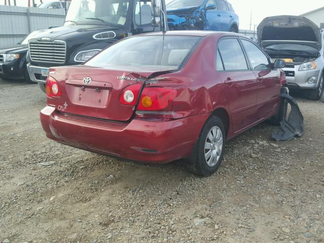 2T1BR32E64C282553 - 2004 TOYOTA COROLLA CE RED photo 4