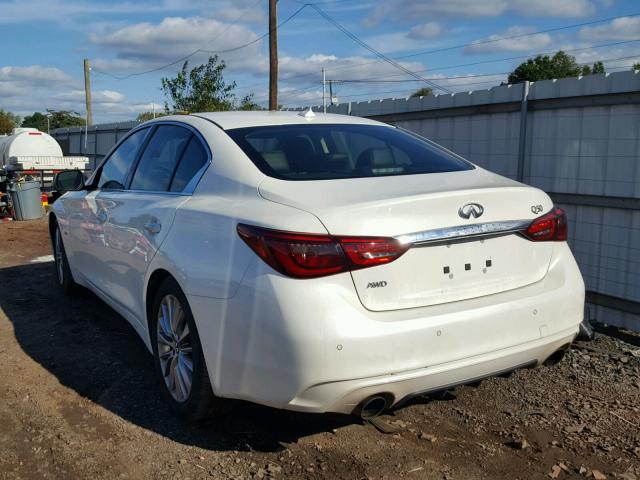 JN1EV7AR7JM430702 - 2018 INFINITI Q50 LUXE WHITE photo 3