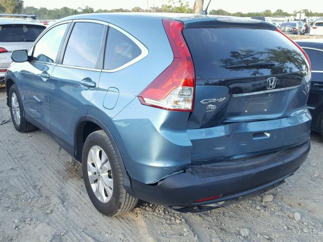 2HKRM3H55EH531296 - 2014 HONDA CR-V EX TURQUOISE photo 3