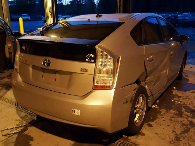 JTDKN3DU1B5310446 - 2011 TOYOTA PRIUS SILVER photo 4