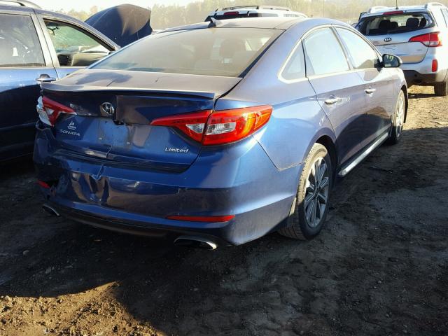 5NPE34AF8GH319246 - 2016 HYUNDAI SONATA SPO BLUE photo 4