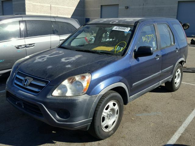 JHLRD68585C020942 - 2005 HONDA CR-V LX BLUE photo 2