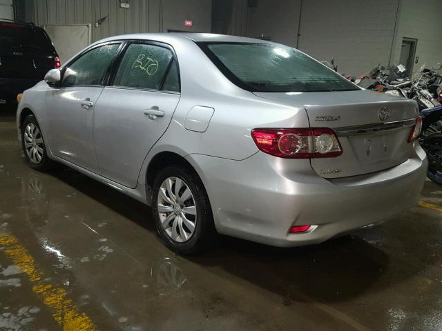 2T1BU4EE7DC023294 - 2013 TOYOTA COROLLA BA SILVER photo 3