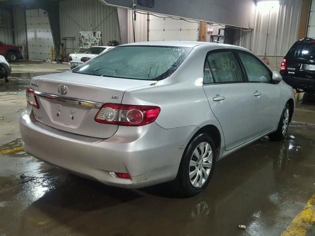 2T1BU4EE7DC023294 - 2013 TOYOTA COROLLA BA SILVER photo 4