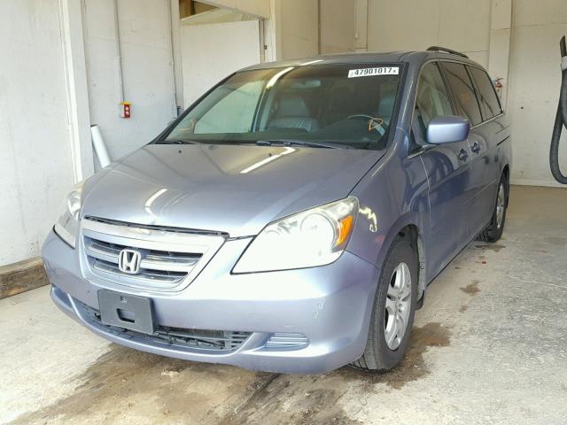 5FNRL38767B059132 - 2007 HONDA ODYSSEY EX BLUE photo 2