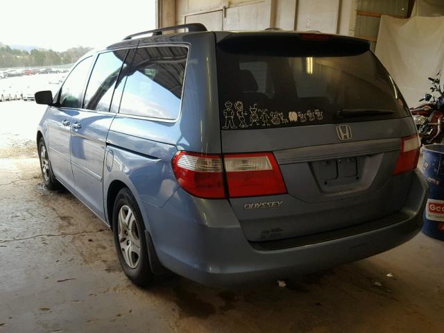 5FNRL38767B059132 - 2007 HONDA ODYSSEY EX BLUE photo 3