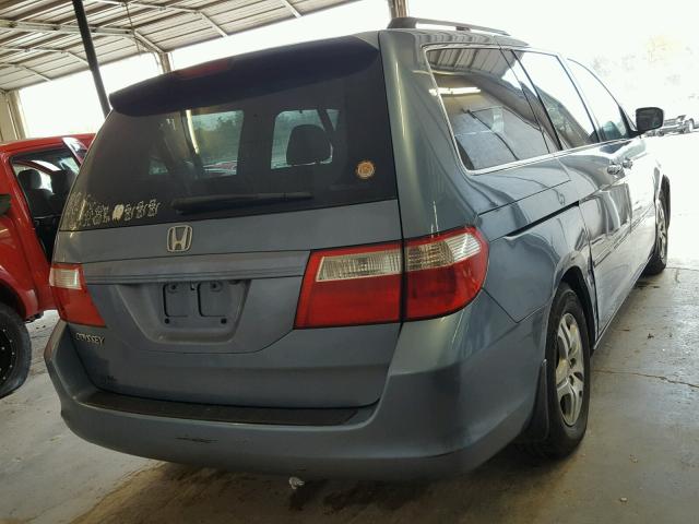 5FNRL38767B059132 - 2007 HONDA ODYSSEY EX BLUE photo 4