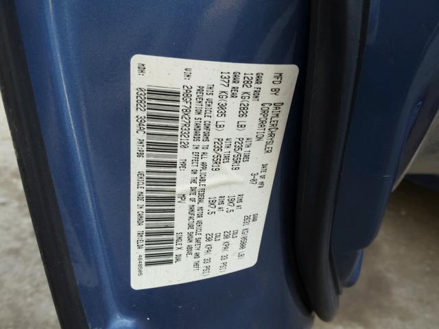 2A8GF78X27R332120 - 2007 CHRYSLER PACIFICA L ლურჯი ფოტო 7