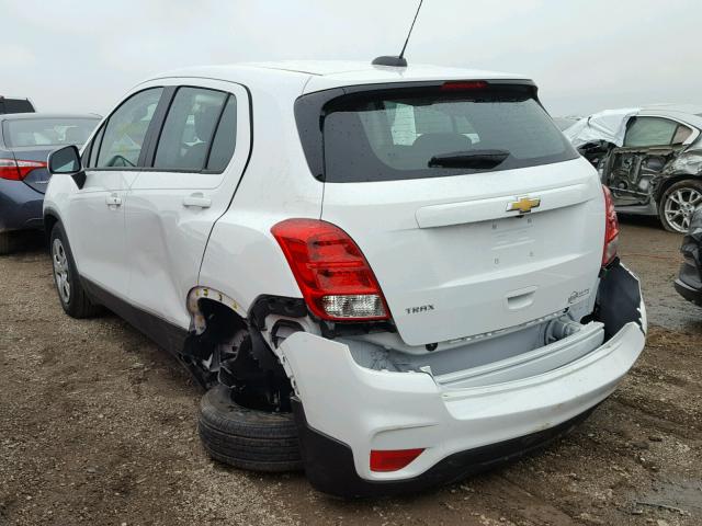 KL7CJKSB9HB126813 - 2017 CHEVROLET TRAX LS WHITE photo 3