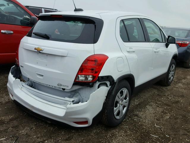 KL7CJKSB9HB126813 - 2017 CHEVROLET TRAX LS WHITE photo 4