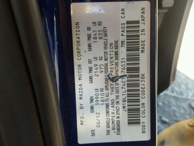 JM1BL1L74C1676531 - 2012 MAZDA 3 I BLUE photo 10