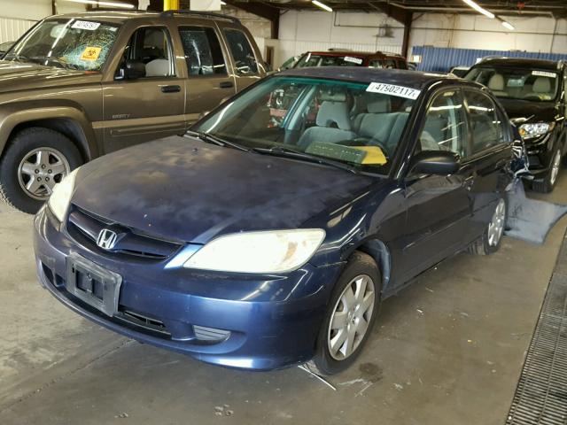 2HGES16584H555161 - 2004 HONDA CIVIC LX BLUE photo 2