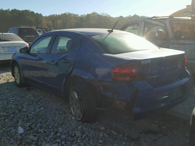 1C3CDZAB7CN274717 - 2012 DODGE AVENGER SE BLUE photo 3